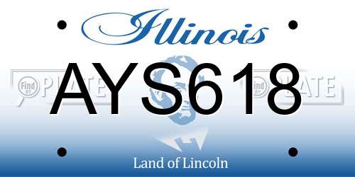 AYS618 Illinois License Plate