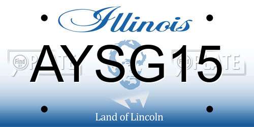 AYSG15 Illinois License Plate