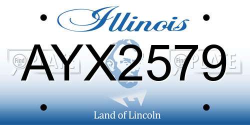 AYX2579 Illinois License Plate