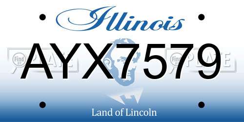 AYX7579 Illinois License Plate
