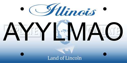 AYYLMAO Illinois License Plate