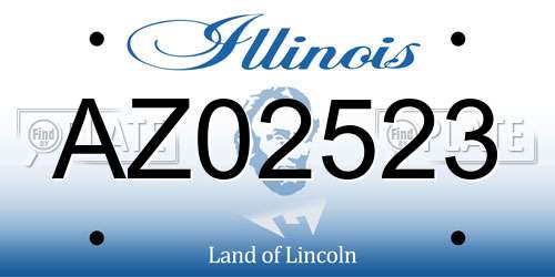 AZ02523 Illinois License Plate