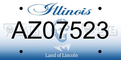AZ07523 Illinois License Plate