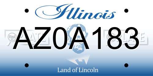 AZ0A183 Illinois License Plate
