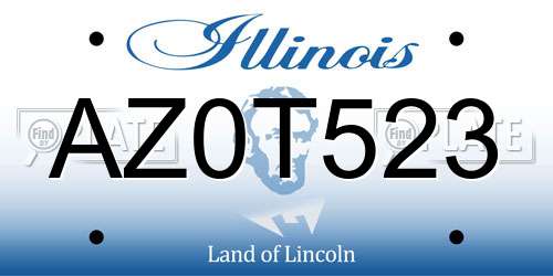 AZ0T523 Illinois License Plate