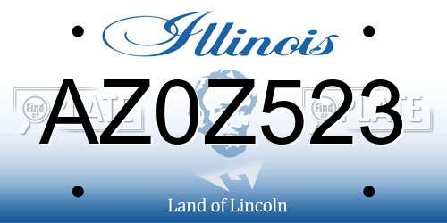 AZ0Z523 Illinois License Plate
