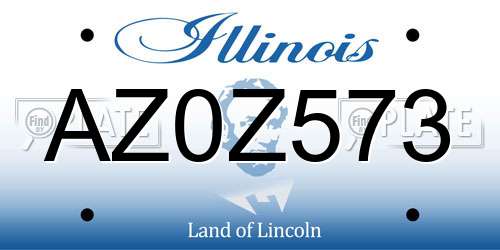 AZ0Z573 Illinois License Plate