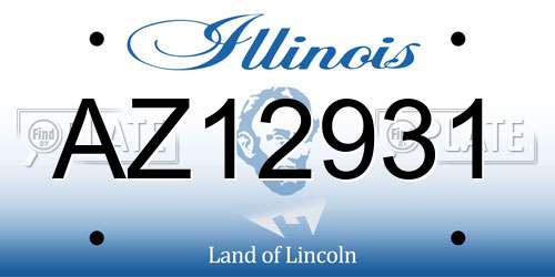 AZ12931 Illinois License Plate