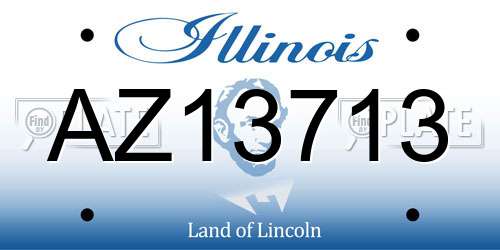 AZ13713 Illinois License Plate