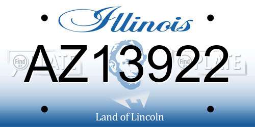 AZ13922 Illinois License Plate