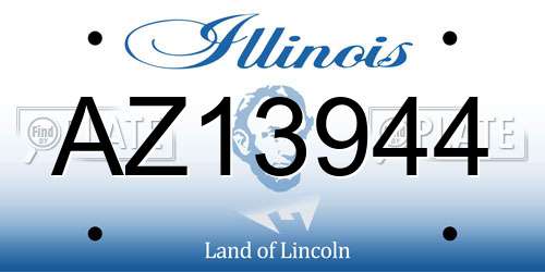 AZ13944 Illinois License Plate