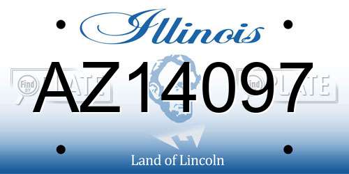 AZ14097 Illinois License Plate
