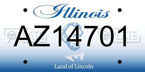 AZ14701 Illinois License Plate