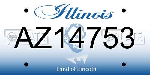 AZ14753 Illinois License Plate