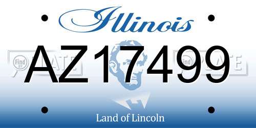 AZ17499 Illinois License Plate