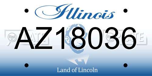 AZ18036 Illinois License Plate