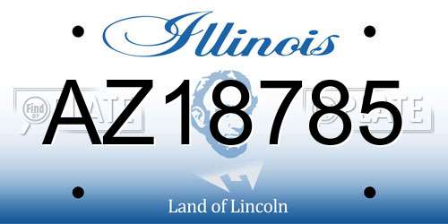 AZ18785 Illinois License Plate