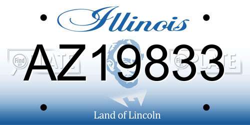 AZ19833 Illinois License Plate