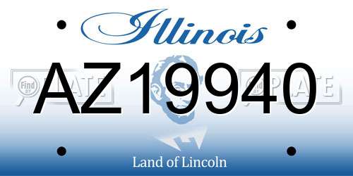 AZ19940 Illinois License Plate