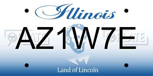AZ1W7E Illinois License Plate