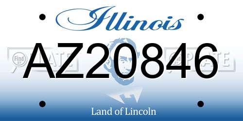 AZ20846 Illinois License Plate