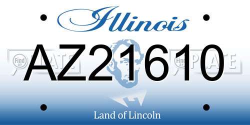 AZ21610 Illinois License Plate