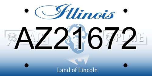 AZ21672 Illinois License Plate
