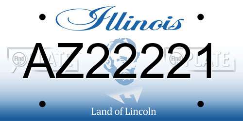 AZ22221 Illinois License Plate