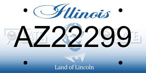 AZ22299 Illinois License Plate