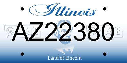 AZ22380 Illinois License Plate