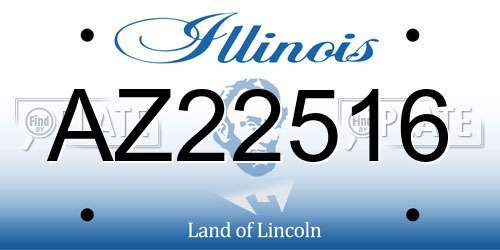 AZ22516 Illinois License Plate
