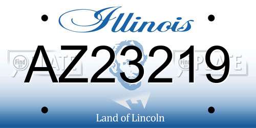 AZ23219 Illinois License Plate