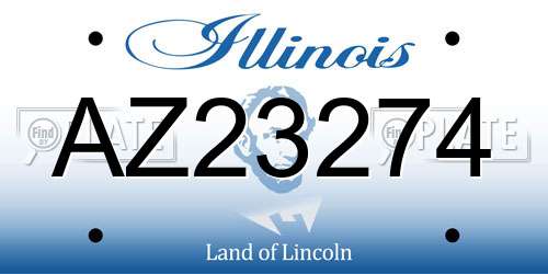AZ23274 Illinois License Plate