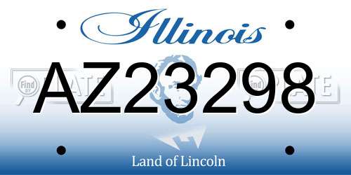 AZ23298 Illinois License Plate