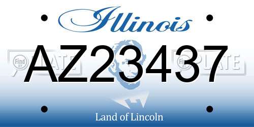 AZ23437 Illinois License Plate