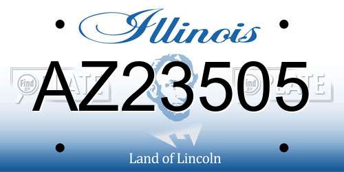 AZ23505 Illinois License Plate