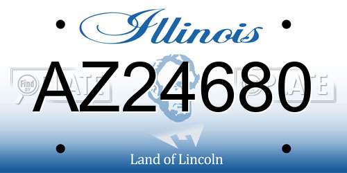 AZ24680 Illinois License Plate