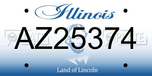 AZ25374 Illinois License Plate