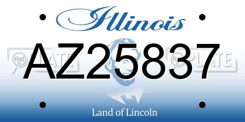 AZ25837 Illinois License Plate