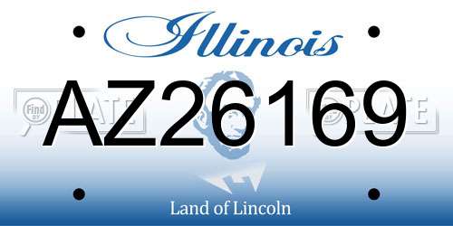 AZ26169 Illinois License Plate