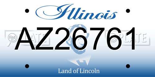 AZ26761 Illinois License Plate
