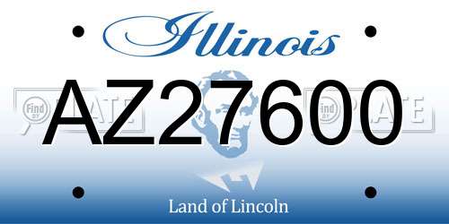AZ27600 Illinois License Plate
