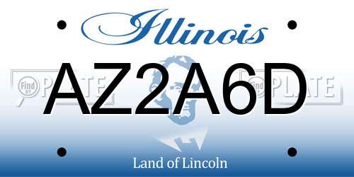 AZ2A6D Illinois License Plate