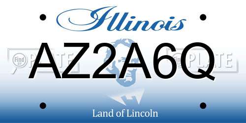 AZ2A6Q Illinois License Plate