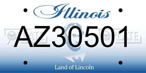 AZ30501 Illinois License Plate