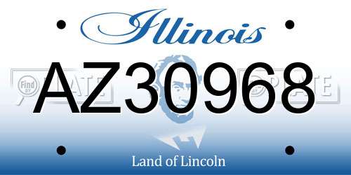AZ30968 Illinois License Plate