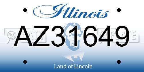 AZ31649 Illinois License Plate