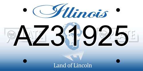 AZ31925 Illinois License Plate