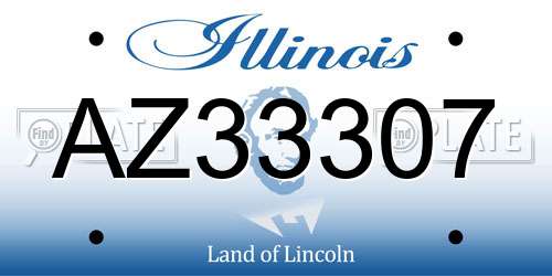 AZ33307 Illinois License Plate