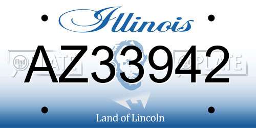 AZ33942 Illinois License Plate